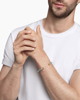 Cable Cuff Bracelet in Sterling Silver with 18K Yellow Gold, 6mm